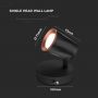 VT-806 6W Kinkiet LED / Barwa: 3000K / Czarny - Pierscie? mied?