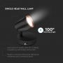 VT-806 6W Kinkiet LED / Barwa: 3000K / Czarny - Pierscie? mied?