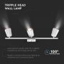 VT-818 18W Lampa sufitowa 3 x 6 / Barwa:3000K / Bialy - Pierscie? mied?