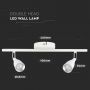 VT-810 9W LED WALL LIGHT(2 HEAD) 3000K WHITE