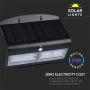 VT-767-7 7W LED SOLAR WALL LIGHT 4000k - BLACK BODY