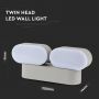 VT-814 12W ROTATABLE LED WALL LIGHT(2 HEAD) 3000K -GREY BODY