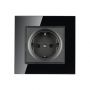 VT-5711 EU SOCKET 16A(GLASS PANEL)-BLACK