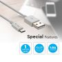 VT-5321 1M MICRO USB CABLE-WHITE(SILVER SERIES)