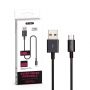 VT-5321 1M MICRO USB CABLE-BLACK(SILVER SERIES)