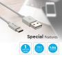 VT-5322-W Przewod USB typ:C / 1m / Bialy