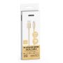 VT-5331 1M MICRO USB BRAIDED NYLON CABLE-GOLD(PLATINUM SERIES)