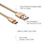 VT-5334 1M TYPE-C USB BRAIDED NYLON CABLE-GOLD(PLATINUM SERIES)