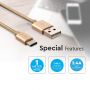 VT-5334 1M TYPE-C USB BRAIDED NYLON CABLE-GOLD(PLATINUM SERIES)