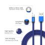 VT-5341 1M MICRO USB BRAIDED CABLE WITH COTTON FABRIC-BLUE(RUBY SERIES)