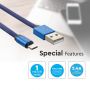 VT-5341 1M MICRO USB BRAIDED CABLE WITH COTTON FABRIC-BLUE(RUBY SERIES)