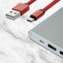 VT-5341 1M MICRO USB BRAIDED CABLE WITH COTTON FABRIC-RED(RUBY SERIES)