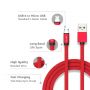 VT-5341 1M MICRO USB BRAIDED CABLE WITH COTTON FABRIC-RED(RUBY SERIES)