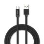 VT-5342 1M TYPE-C USB BRAIDED CABLE WITH COTTON FABRIC-BLACK(RUBY SERIES)