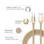 VT-5342 1M TYPE-C USB BRAIDED CABLE WITH COTTON FABRIC-GOLD(RUBY SERIES)