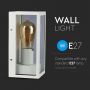 VT-837 E27 WALL LAMP MATT WHITE-CLEAR GLASS