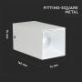 VT-882 GU10 FITTING SQUARE WHITE+WHITE