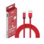 VT-5342 1M TYPE-C USB BRAIDED CABLE WITH COTTON FABRIC-RED(RUBY SERIES)