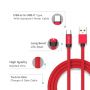 VT-5342 1M TYPE-C USB BRAIDED CABLE WITH COTTON FABRIC-RED(RUBY SERIES)