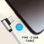 VT-5362 1M TYPE-C USB CABLE L-TYPE -GREY(DIAMOND SERIES)