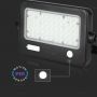 VT-788-10 10W LED SOLAR FLOODLIGHT-DETACHABLE TWIN PAD 4000K BLACK BODY