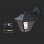 VT-843 E27 WALL LAMP-MATT BLACK CLEAR GLASS