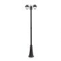 VT-847 POLE LAMP(2*E27) -MATT BLACK(CLEAR GLASS)