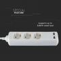 VT-1124-2 3WAYS SOCKET WITH 2USB(3G1.5MM2 X1.5M)-WHITE