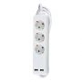 VT-1124-2 3WAYS SOCKET WITH 2USB(3G1.5MM2 X1.5M)-WHITE