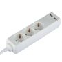 VT-1124-2 3WAYS SOCKET WITH 2USB(3G1.5MM2 X1.5M)-WHITE