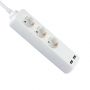 VT-1124-5 3WAYS SOCKET WITH 2USB(3G1.5MM2 X5M)-WHITE