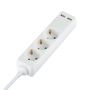 VT-1124-5 3WAYS SOCKET WITH 2USB(3G1.5MM2 X5M)-WHITE