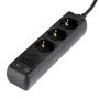 VT-1125-2 3WAYS SOCKET WITH 2USB(3G1.5MM2 X1.5M)-BLACK