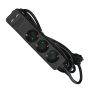 VT-1125-5 3WAYS SOCKET WITH 2USB(3G1.5MM2 X5M)-BLACK