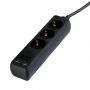 VT-1125-5 3WAYS SOCKET WITH 2USB(3G1.5MM2 X5M)-BLACK