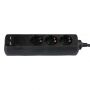 VT-1125-5 3WAYS SOCKET WITH 2USB(3G1.5MM2 X5M)-BLACK