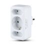 VT-1005-2 ADAPTER WITH 2 EURO-SOCKET (10/16A) 250V-WHITE