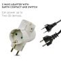 VT-1008-2 2 WAYS ADAPTER WITH EARTHING CONTACT 10/16A 250V WHITE