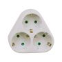 VT-1009-3 3 WAYS ADAPTER WITH EARTHING CONTACT 10/16A 250V WHITE