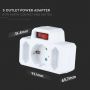 VT-1010-3 3 OUTLET POWER ADAPTER WITH EARTH CONTACT AND SWITCH 16A 250V