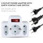 VT-1010-3 3 OUTLET POWER ADAPTER WITH EARTH CONTACT AND SWITCH 16A 250V