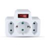 VT-1010-3 3 OUTLET POWER ADAPTER WITH EARTH CONTACT AND SWITCH 16A 250V