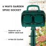 VT-1114-3 4 WAYS GARDEN SPIKE SOCKET(3G1.5MMX3M)-IP44-GREEN