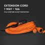 VT-3002-30 EXTENSION CABLE(3G1.5MMX30M)-1 WAY-16A-IP44-ORANGE & BLACK