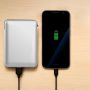 VT-3510 5000mah POWER BANK WITH LED LIGHT DISPLAY & BUILT IN CABLE -WHITE