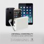 VT-3510 5000mah POWER BANK WITH LED LIGHT DISPLAY & BUILT IN CABLE -WHITE