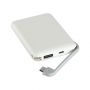 VT-3510 5000mah POWER BANK WITH LED LIGHT DISPLAY & BUILT IN CABLE -WHITE