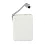 VT-3510 5000mah POWER BANK WITH LED LIGHT DISPLAY & BUILT IN CABLE -WHITE