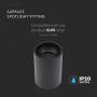 VT-802 SURFACE MOUNTED GU10 FITTING BLACK