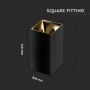 VT-882 GU10 FITTING SQUARE BLACK+GOLD